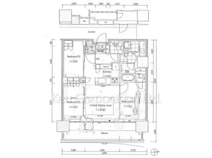 HARUMI FLAG SUN VILLAGE(3LDK/11階)の間取り写真