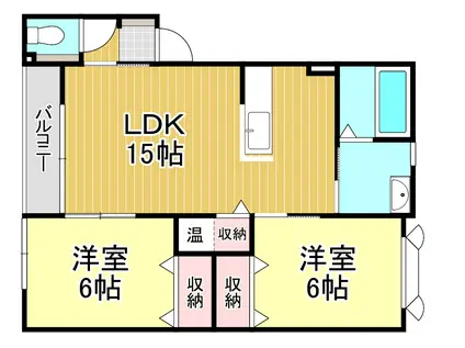 メゾンドハスカップ(2LDK/1階)の間取り写真