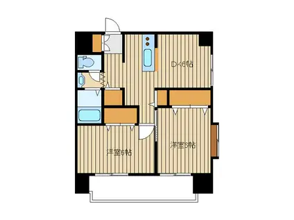 ハイム篠崎(2DK/5階)の間取り写真