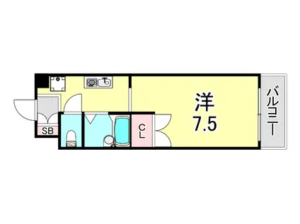 プリマヴェーラ妙法寺(1K/2階)の間取り写真