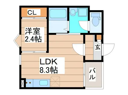 R-SMART KAROS(1LDK/1階)の間取り写真