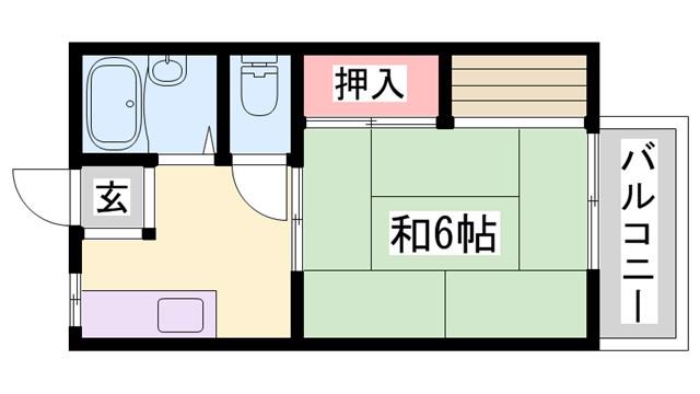 サンシティーバチェラ(1K/2階)の間取り写真