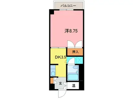 BLU MARINO(1DK/4階)の間取り写真