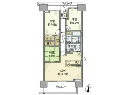 プラウドシティ塚口マークフォレスト(3LDK/13階)の間取り写真