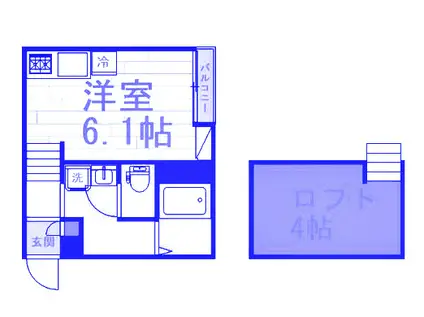 クレア堀崎町(ワンルーム/2階)の間取り写真