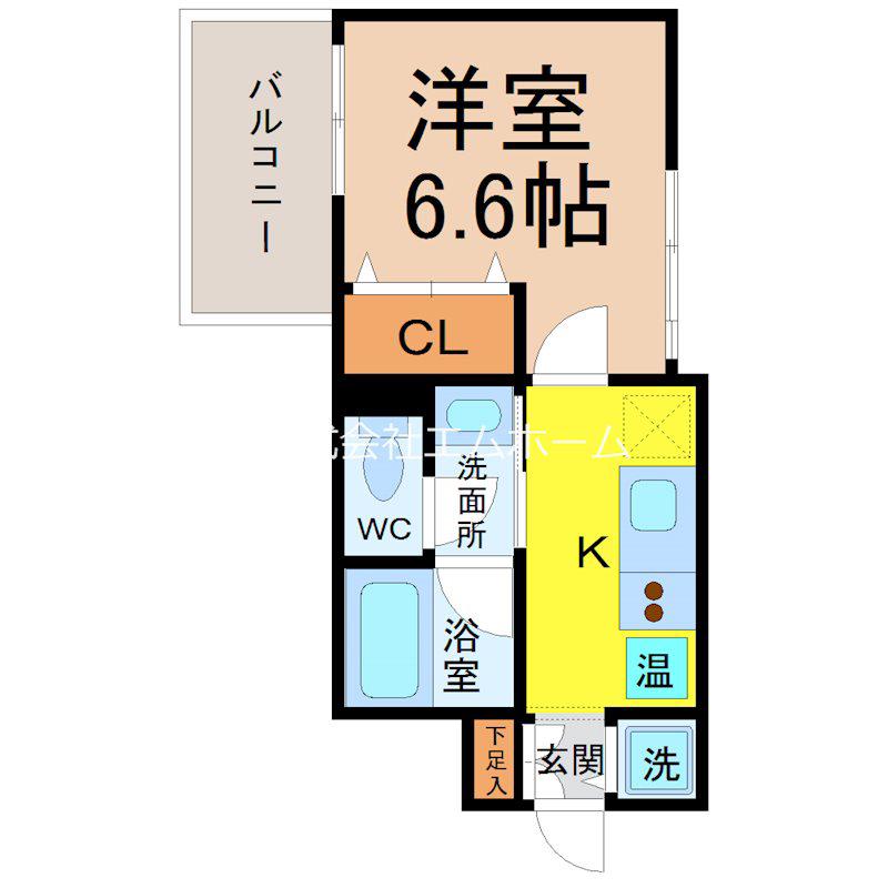東桜コート(1K/10階)の間取り写真