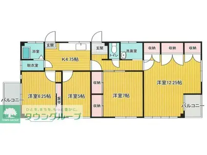イケガミハイツ(4K/2階)の間取り写真
