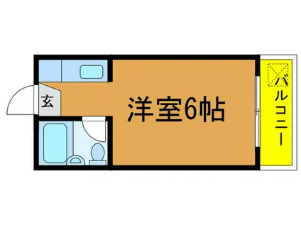 友愛ハイツ(ワンルーム/2階)の間取り写真