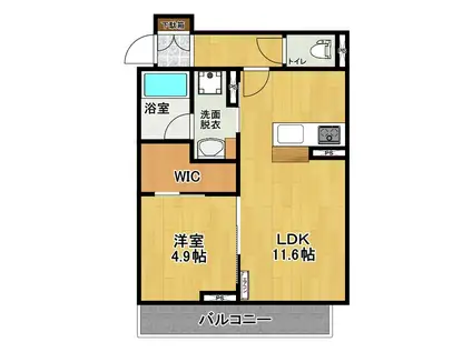 カーサ レジオ(1LDK/1階)の間取り写真