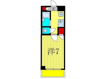 ベルシティ(1K/6階)の間取り写真