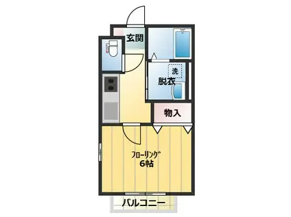 TTハイム(1K/1階)の間取り写真