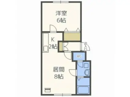 LOUANGE(1LDK/2階)の間取り写真