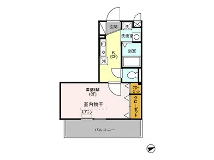 埼玉高速鉄道 鳩ケ谷駅 徒歩3分 3階建 築23年(1K/3階)の間取り写真