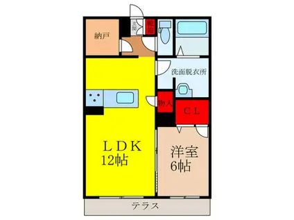 シャーメゾンアヴェニール(1LDK/1階)の間取り写真