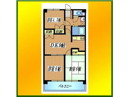 ロングキャッスルII(3LDK/2階)の間取り写真