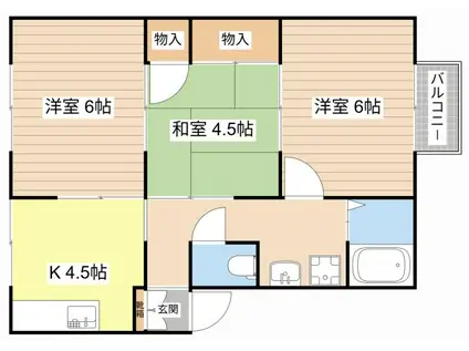 いずみHOUSE(3K/2階)の間取り写真
