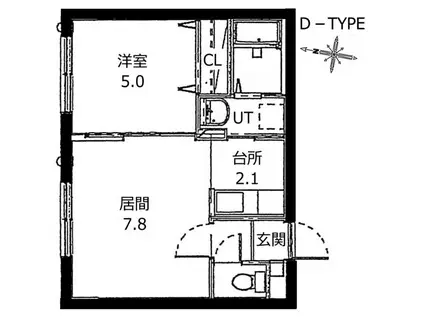 ブルームN24(1LDK/2階)の間取り写真