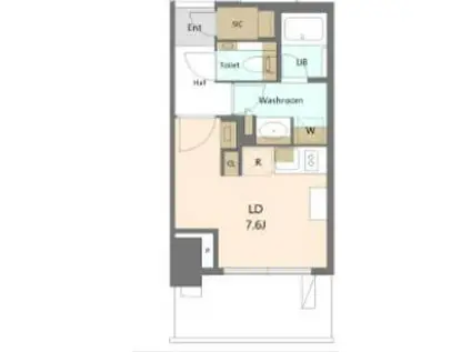 大崎ステーションレジデンス(ワンルーム/19階)の間取り写真