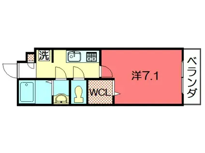 クレール北白川(1K/1階)の間取り写真