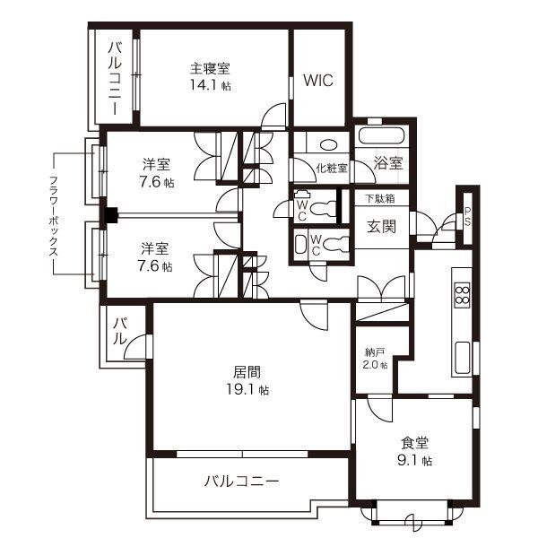 テラス成城(3LDK/2階)の間取り写真