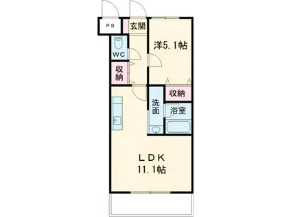 グランフォート江北(1LDK/2階)の間取り写真