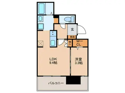 ブラン・スタイル博多314(1LDK/3階)の間取り写真