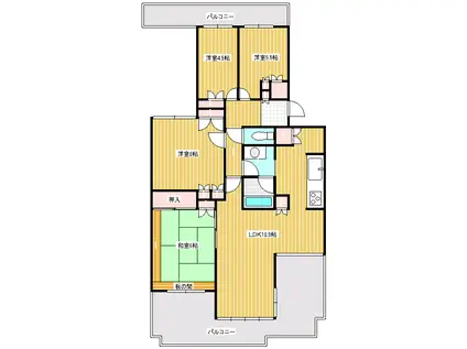 リヴァージュ高林(4LDK/3階)の間取り写真