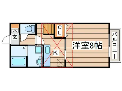 クライス有祉館(1K/1階)の間取り写真