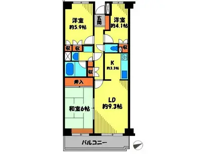 グラン・ヴェルジェ(3LDK/5階)の間取り写真