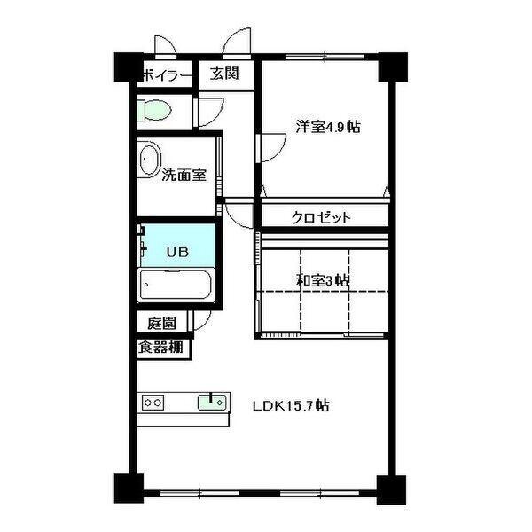 エステート21(3DK/2階)の間取り写真