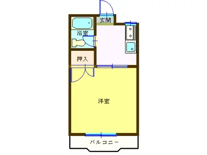 マンションあづま(1K/3階)の間取り写真