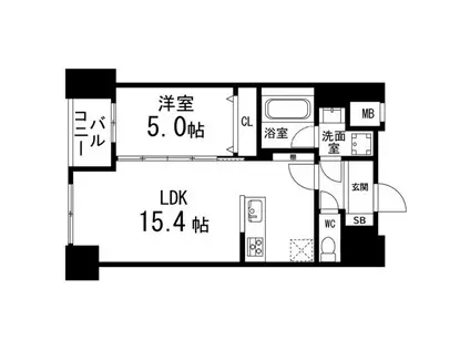 ルアーナ・エール・レジデンス仙台(1LDK/4階)の間取り写真