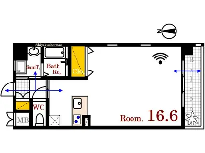 ミロワール舟入(ワンルーム/8階)の間取り写真