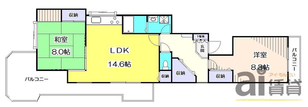 AIFORT.久米川IV(2LDK/7階)の間取り写真