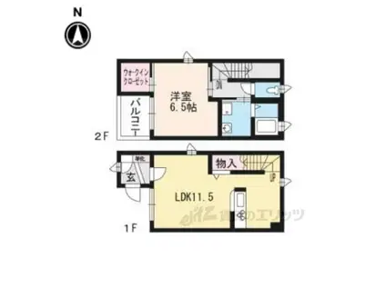 エスポワール参番館(1LDK/1階)の間取り写真