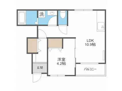 UNO CURACION ウノ・クラシオン(1LDK/1階)の間取り写真