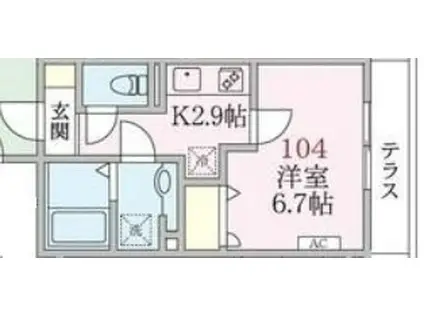 アローマ王子本町(1K/1階)の間取り写真