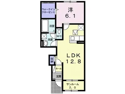 南相馬 YA COURT II(1LDK/1階)の間取り写真