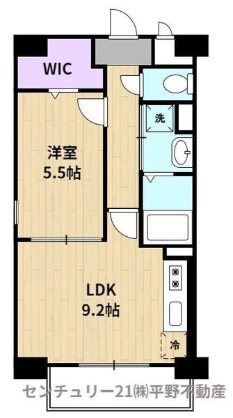 グランドシャトー花畑T・S(1LDK/5階)の間取り写真