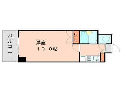 NO.31 G-PROJECT天神 ORIENT BLD(1K/2階)の間取り写真