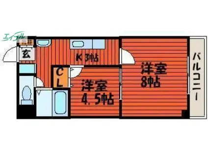 アニメフシミ(2K/7階)の間取り写真