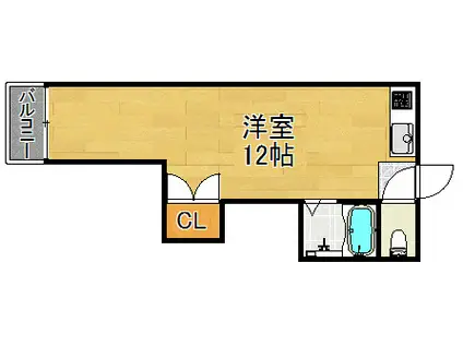 BS第11ハイツ(ワンルーム/4階)の間取り写真