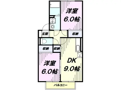 ドエル59(2DK/2階)の間取り写真