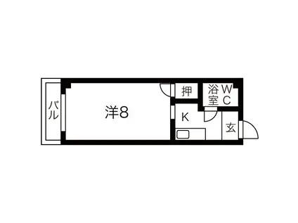 ミリアングリーンパーク庄内(1K/3階)の間取り写真