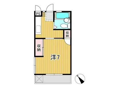 ベルフラワー(1K/2階)の間取り写真