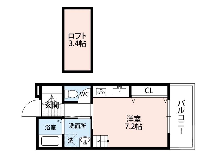 ＪＲ東海道本線 千里丘駅 徒歩8分 2階建 築12年(ワンルーム/2階)の間取り写真