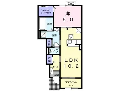 グランシーダ リアン A(1LDK/1階)の間取り写真