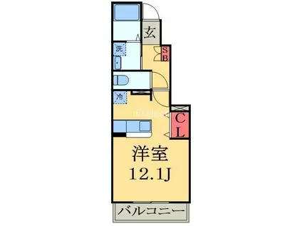 カルム メゾン(ワンルーム/1階)の間取り写真