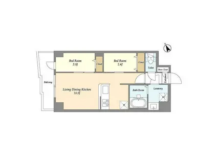 アルファコート曳舟2(2LDK/5階)の間取り写真