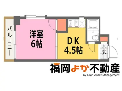 第7共立ビル(1DK/4階)の間取り写真